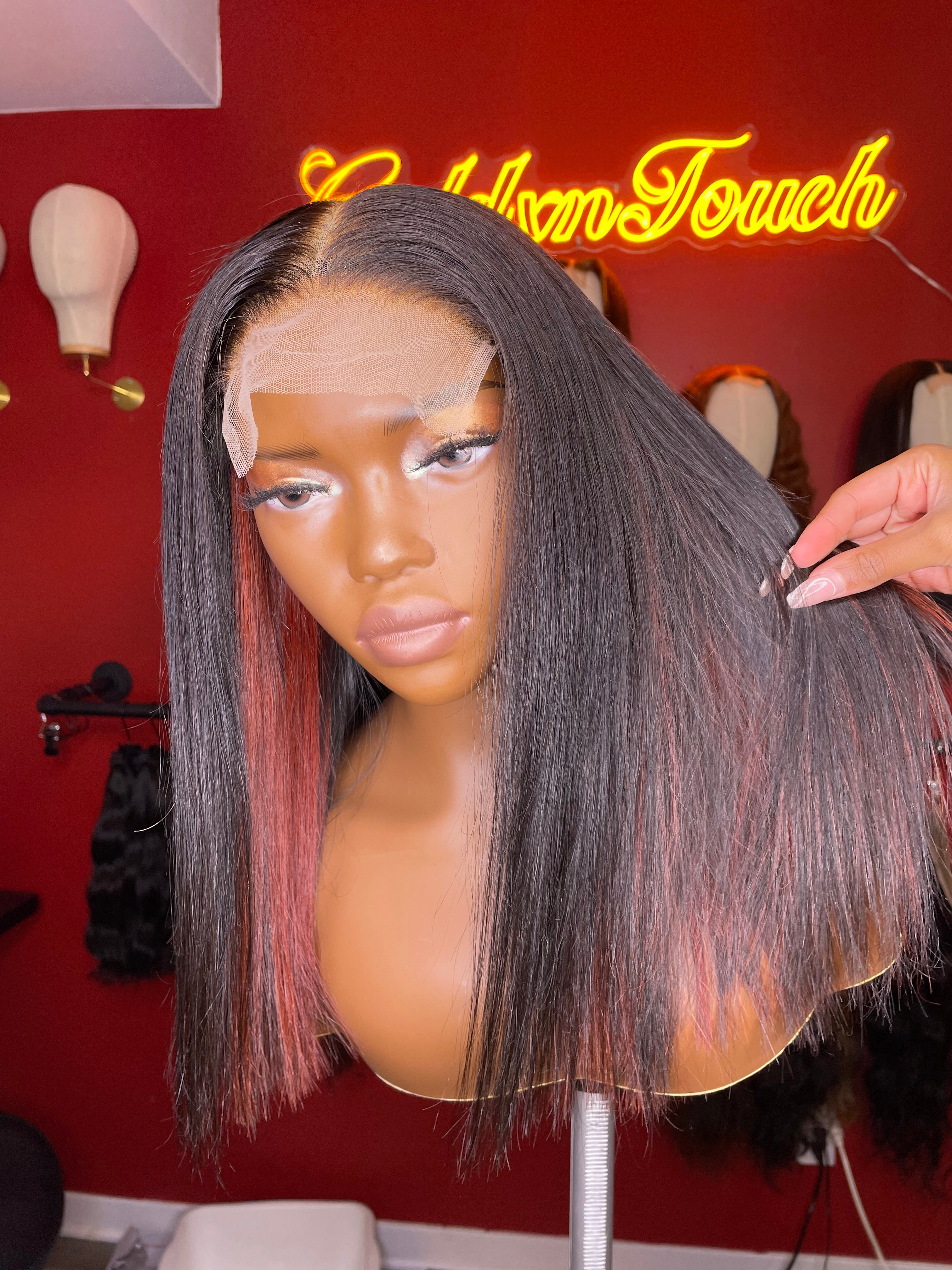 Red Highlighted Wig